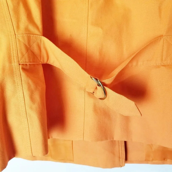 Talbots Collection Orange Italian Fabric‎ Cotton Button Down Jacket Size 14P - Picture 7 of 11